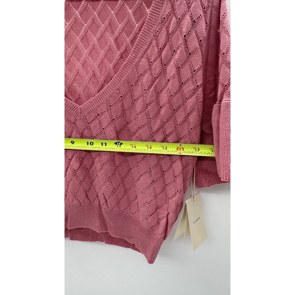 Tularosa Revolve Sweater Blouse Flutter Sleeve Crochet Women Medium Pink New - Picture 11 of 13
